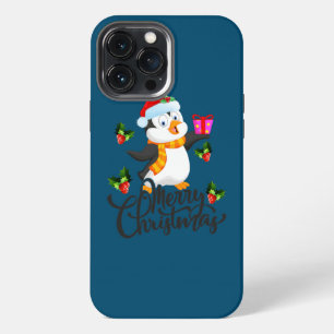 Schattige Pinguïn Kerstmis in Juli Kerstman Mistle iPhone 13 Pro Max Hoesje