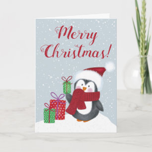 Schattige Pinguïn Kerstmis Kaart