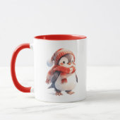 Schattige pinguïn kerstmis vrolijk en fel mok (Links)