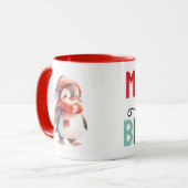 Schattige pinguïn kerstmis vrolijk en fel mok (Voorkant links)