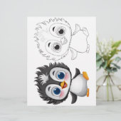 Schattige pinguïn kleurplaat (Staand voorkant)