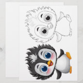 Schattige pinguïn kleurplaat (Voorkant / Achterkant)