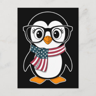 Schattige Pinguïn Koffieliefhebber Emotioneel Cart Feestdagenkaart