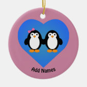 Schattige pinguïn Love Keramisch Ornament (Voorkant)