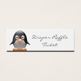 Schattige Pinguïn Luier Raffle Ticket - Skinny Kaa Mini Visitekaartjes