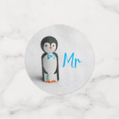 Schattige Pinguïn Meneer & Mevrouw Wintertrouw Confetti (Kleine voorkant)