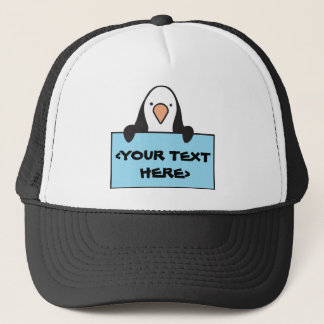 SCHATTIGE PINGUÏN MET AANGEGEVEN BORDJE, <YOUR TEX TRUCKER PET