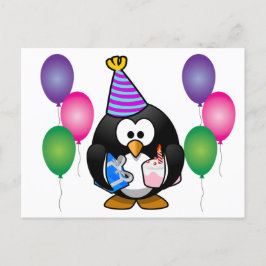 Schattige pinguïn met ballon briefkaart
