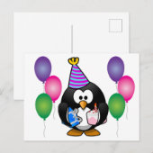 Schattige pinguïn met ballon briefkaart (Voorkant / Achterkant)