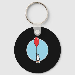 schattige pinguïn met ballon sleutelhanger