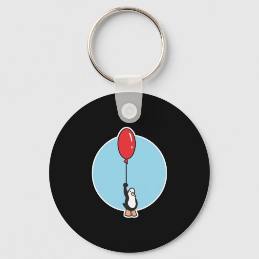 schattige pinguïn met ballon sleutelhanger (Voorkant)