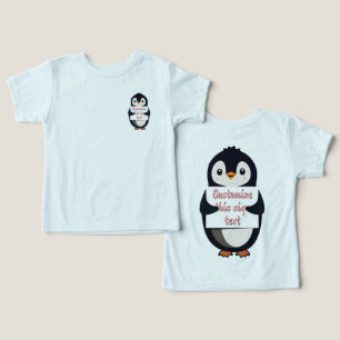 Schattige pinguïn met een bord voor gepersonalisee