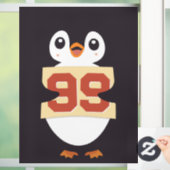 Schattige pinguïn met een bordje raamsticker (Huis)