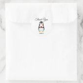 Schattige pinguïn met hart dank je ronde sticker (Tas)