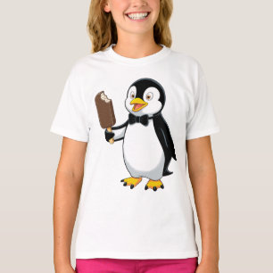Schattige pinguïn met ijsjes cartoon ontwerp t-shirt