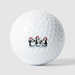 Schattige pinguïn met kerstmuts Kerstpinguïn liefh Golfballen