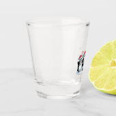 Schattige pinguïn met kerstmuts Kerstpinguïn liefh Shot Glas (Links)