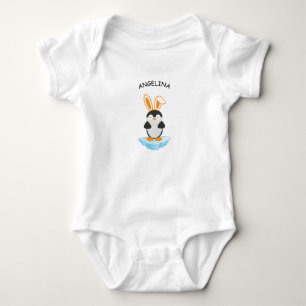 Schattige Pinguïn Met Konijnen Hoofdband Romper