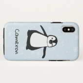 Schattige Pinguïn Naam Blauw Wit Wintersneeuw Case-Mate iPhone Case (Achterkant (horizontaal))