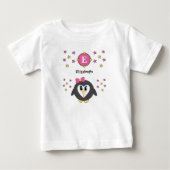 Schattige pinguïn naam sterren geel roze (Voorkant)