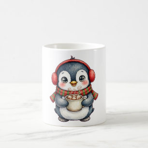 Schattige Pinguïn Oorbeschermers Heet Chocolade Ke Koffiemok