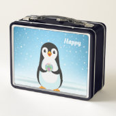 Schattige pinguïn op lichtblauw (Achterkant)