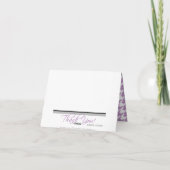 Schattige Pinguïn Paarse & Witte Houndstooth Kaart (Achterkant)