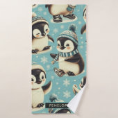  Schattige pinguïn patroon Badhanddoek (Badhanddoek)