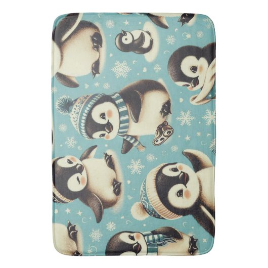 Schattige pinguïn patroon Badmat (Voorkant Verticaal)