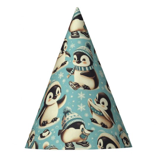 Schattige pinguïn patroon Feesthoedjes (Voorkant)