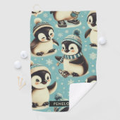 Schattige pinguïn patroon Golfhanddoek (Insitu)
