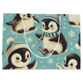  Schattige pinguïn patroon Groot Cadeauzakje (Achterkant)