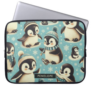 Schattige pinguïn patroon Laptop Sleeve