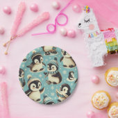  Schattige pinguïn patroon Papieren Bordje (Feest)