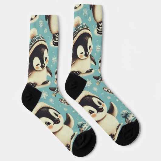  Schattige pinguïn patroon Sokken (Rechts)