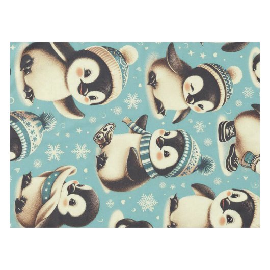 Schattige pinguïn patroon Tafelkleed (Voorkant (Horizontaal))