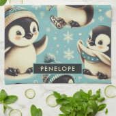 Schattige pinguïn patroon Theedoek (Gevouwen)