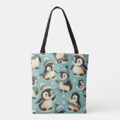 Schattige pinguïn patroon Tote Bag (Achterkant)