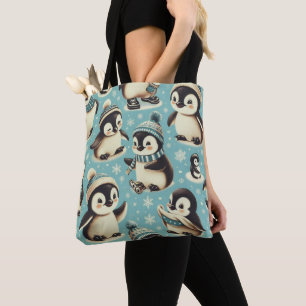 Schattige pinguïn patroon Tote Bag
