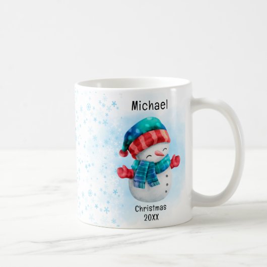 Schattige pinguïn Persoonlijke naam kerst Koffiemok (Rechts)