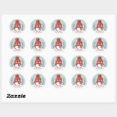 Schattige Pinguïn Prettig Kerstfeest Ronde Sticker (Vel)