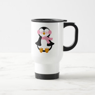 schattige pinguïn reisbeker