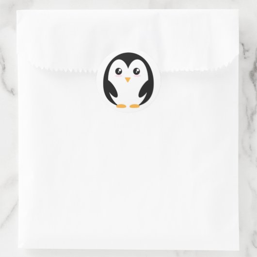 schattige pinguïn ronde sticker (Tas)