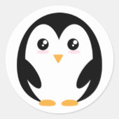 schattige pinguïn ronde sticker (Voorkant)