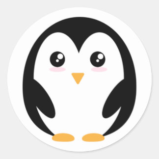 schattige pinguïn ronde sticker
