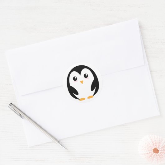 schattige pinguïn ronde sticker (Envelop)