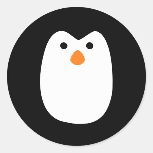 schattige pinguïn ronde sticker (Voorkant)