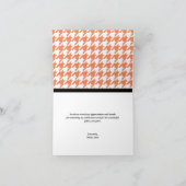 Schattige Pinguïn Sinaasappel & Witte Houndstooth Bedankkaart (Binnen)