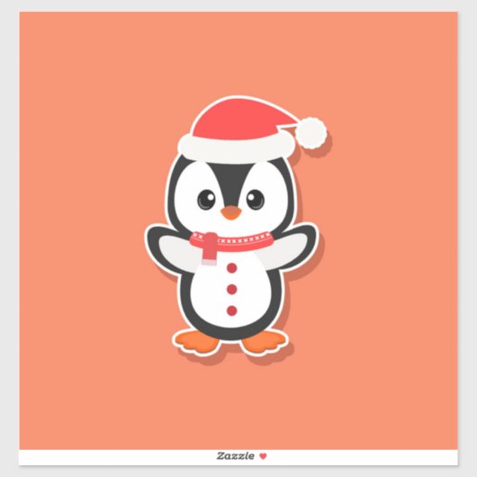 schattige pinguïn Sticker Sheet Grootte: 14" x 14" (Vel)