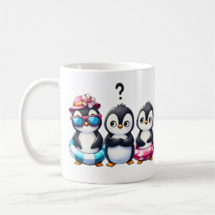 Schattige Pinguïn Trio Familie Kunst Koffiemok